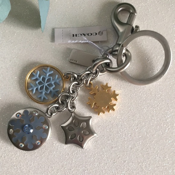 Coach Snowflake Cluster Bag Charm Key Chain NWT - Picture 4 of 14